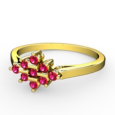 Rodolit garnet 14 ayar altın yüzük
