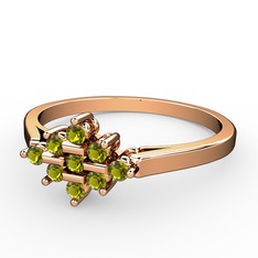 Peridot 925 ayar rose altın kaplama gümüş yüzük