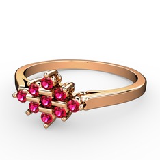 Rodolit garnet 18 ayar rose altın yüzük