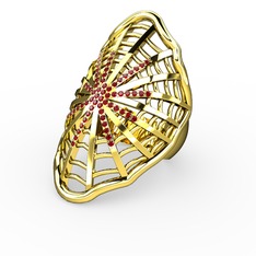 Örümcek Yüzük - Garnet 925 ayar altın kaplama gümüş yüzük #1czdhu8