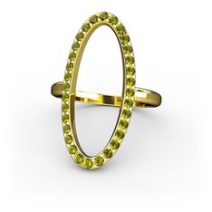 Elva Oval Yüzük - Peridot 14 ayar altın yüzük #116zoua