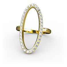 Elva Oval Yüzük - Swarovski 18 ayar altın yüzük #5vcz19