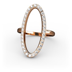 Elva Oval Yüzük - Swarovski 8 ayar rose altın yüzük #vqnq8c