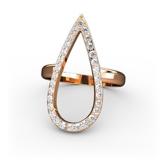 Swarovski 14 ayar rose altın yüzük