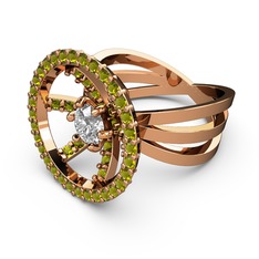 Mayra Çember Yüzük - Peridot ve swarovski 18 ayar rose altın yüzük #1qr96ib