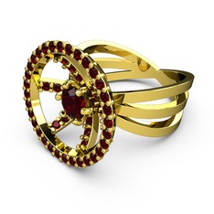 Garnet 14 ayar altın yüzük