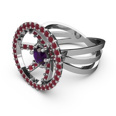 Mayra Çember Yüzük - Kök yakut ve ametist 925 ayar gümüş yüzük #b15ew9