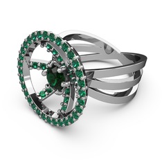 Mayra Çember Yüzük - Yeşil kuvars 925 ayar gümüş yüzük #sp9cp4