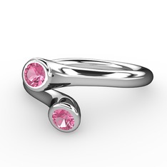 Pembe kuvars 925 ayar gümüş yüzük