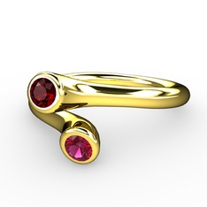 Garnet ve rodolit garnet 8 ayar altın yüzük