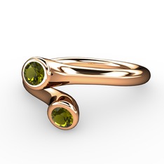 Peridot 925 ayar rose altın kaplama gümüş yüzük