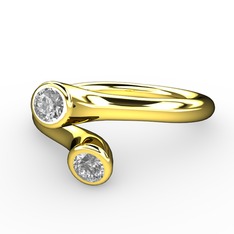 Beyaz zirkon ve swarovski 8 ayar altın yüzük