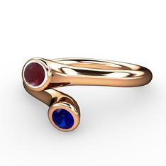 Poyraz Yüzük - Kök yakut ve lab safir 18 ayar rose altın yüzük #qfzfkh