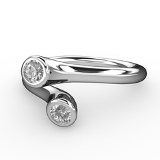 Poyraz Yüzük - Swarovski ve beyaz zirkon 14 ayar beyaz altın yüzük #re8cdn