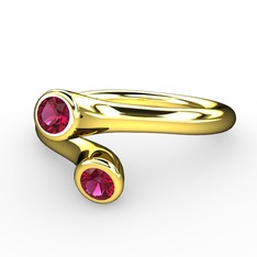 Rodolit garnet 925 ayar altın kaplama gümüş yüzük