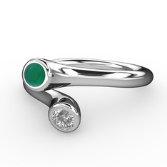 Poyraz Yüzük - Kök zümrüt ve swarovski 925 ayar gümüş yüzük #zevi5w