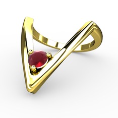 Victory Yüzük - Kök yakut 8 ayar altın yüzük #2lzll0