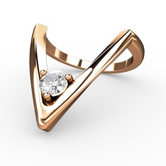 Swarovski 18 ayar rose altın yüzük