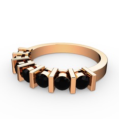 Alya Yüzük - Siyah zirkon 14 ayar rose altın yüzük #10ui4a2