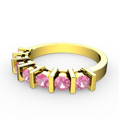 Alya Yüzük - Pembe kuvars 18 ayar altın yüzük #10ybts1