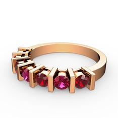 Rodolit garnet ve garnet 8 ayar rose altın yüzük