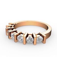 Alya Yüzük - Swarovski ve pırlanta 925 ayar rose altın kaplama gümüş yüzük (0.33 karat) #1eh57p5