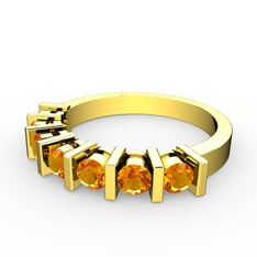 Alya Yüzük - Sitrin 925 ayar altın kaplama gümüş yüzük #1g1w2pk