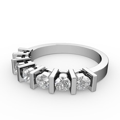 Alya Yüzük - Swarovski ve pırlanta 8 ayar beyaz altın yüzük (0.33 karat) #1isu2eu