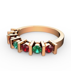 Alya Yüzük - Yeşil kuvars ve garnet 8 ayar rose altın yüzük #1n0q8vk