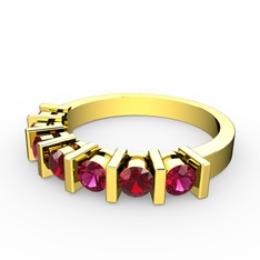Alya Yüzük - Garnet ve rodolit garnet 14 ayar altın yüzük #6me6ud