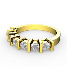 Swarovski ve pırlanta 14 ayar altın yüzük (0.33 karat)