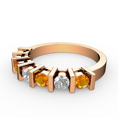 Alya Yüzük - Swarovski ve sitrin 14 ayar rose altın yüzük #crpboa