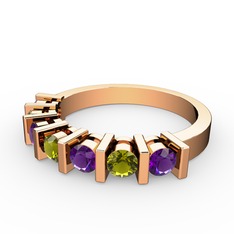 Alya Yüzük - Peridot ve ametist 8 ayar rose altın yüzük #dwf4mo