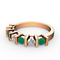 Alya Yüzük - Swarovski ve kök zümrüt 18 ayar rose altın yüzük #h43upq