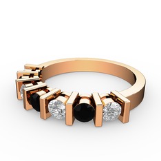 Alya Yüzük - Siyah zirkon ve swarovski 18 ayar rose altın yüzük #moeho9