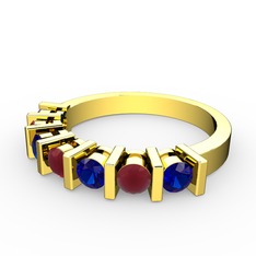 Alya Yüzük - Kök yakut ve lab safir 18 ayar altın yüzük #pjxb2c