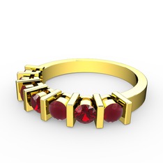 Garnet ve kök yakut 8 ayar altın yüzük