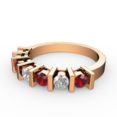 Swarovski ve garnet 8 ayar rose altın yüzük