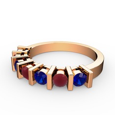 Alya Yüzük - Kök yakut ve lab safir 925 ayar rose altın kaplama gümüş yüzük #sgwuck