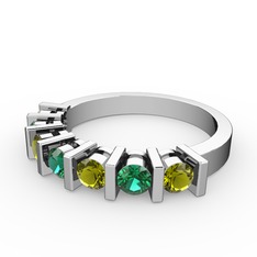 Alya Yüzük - Yeşil kuvars ve peridot 925 ayar gümüş yüzük #yntkwr