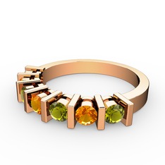 Alya Yüzük - Sitrin ve peridot 925 ayar rose altın kaplama gümüş yüzük #yvl1xx