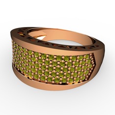 Peridot 925 ayar rose altın kaplama gümüş yüzük