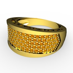 Hipnoz Yüzük - Sitrin 925 ayar altın kaplama gümüş yüzük #dj5enx