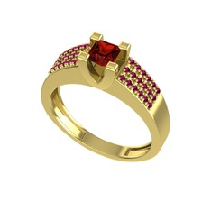 Reyha Tektaş Yüzük - Garnet ve rodolit garnet 18 ayar altın yüzük #1mjnmnl