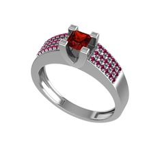 Reyha Tektaş Yüzük - Garnet ve rodolit garnet 14 ayar beyaz altın yüzük #emmeeu