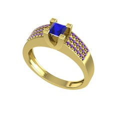 Reyha Tektaş Yüzük - Lab safir ve ametist 8 ayar altın yüzük #g5j1mx