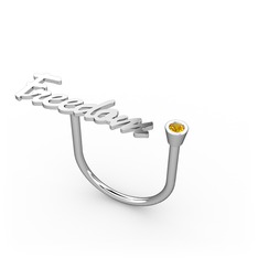 Sitrin 925 ayar gümüş yüzük (7 karakterli el yazısı)