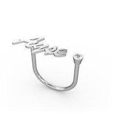 Taşlı İsim Yüzük - Swarovski 925 ayar gümüş yüzük (4 karakterli el yazısı) #1x6drxu