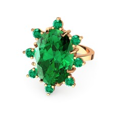 Padma Yüzük - Yeşil kuvars 14 ayar rose altın yüzük #1r249e4