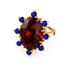 Padma Yüzük - Garnet ve lab safir 14 ayar rose altın yüzük #xx6r4j